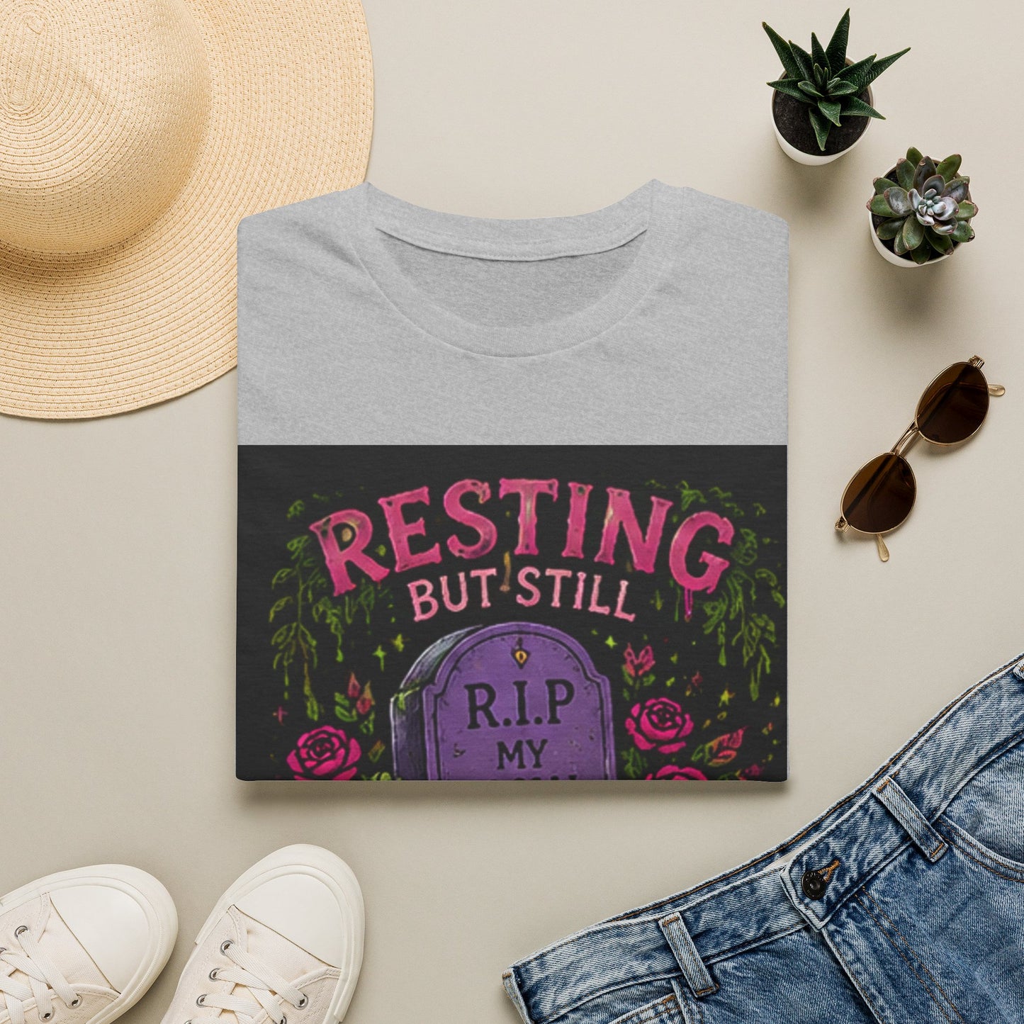 Resting But Still Investigating T-Shirt — Funny Halloween Graveyard Tee