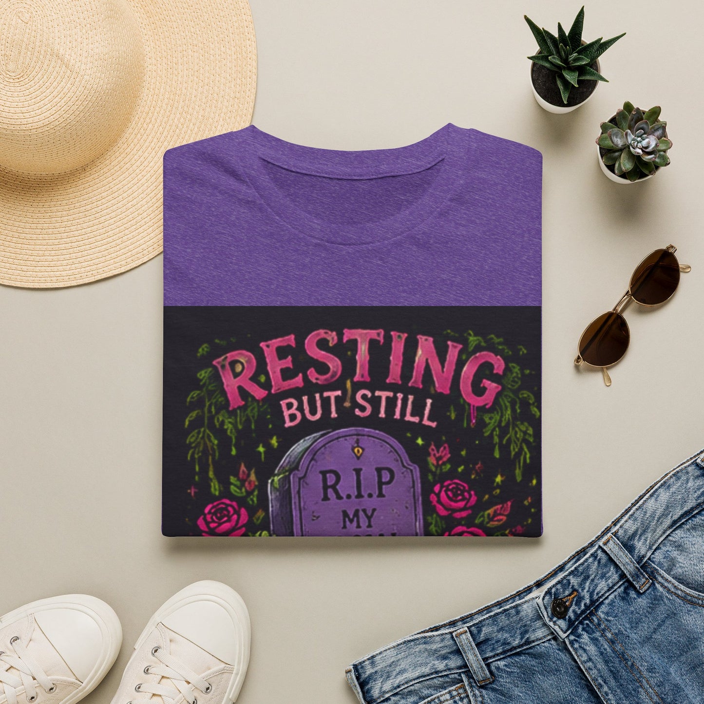 Resting But Still Investigating T-Shirt — Funny Halloween Graveyard Tee