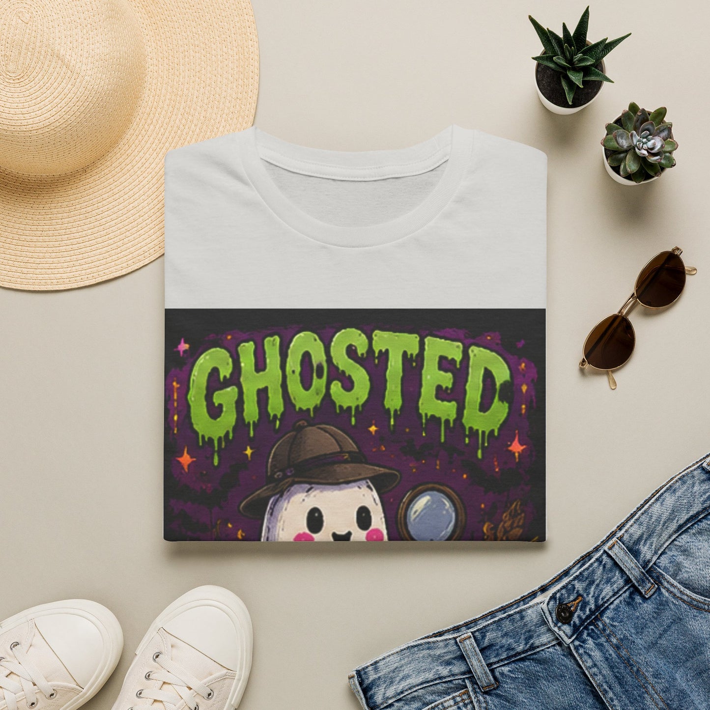 Ghosted T-Shirt — Cute Detective Ghost Graphic Tee