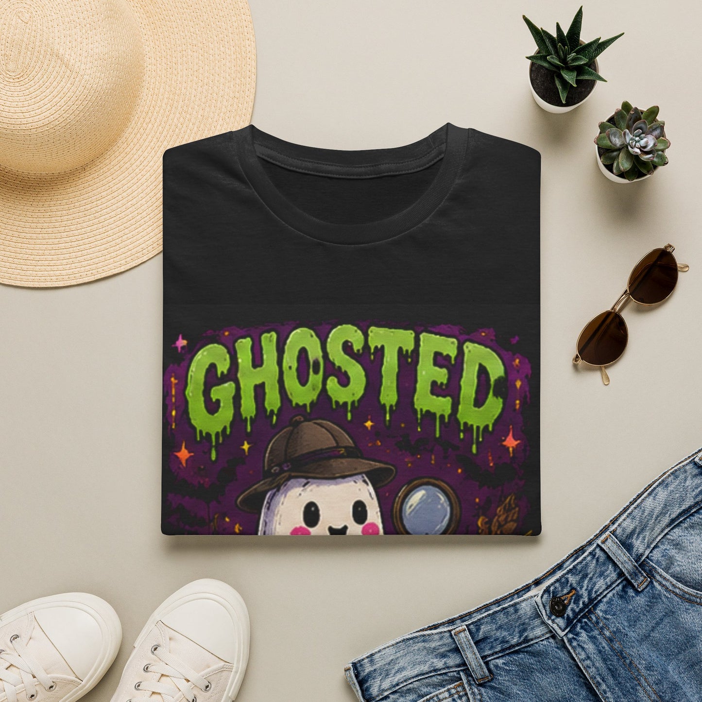 Ghosted T-Shirt — Cute Detective Ghost Graphic Tee