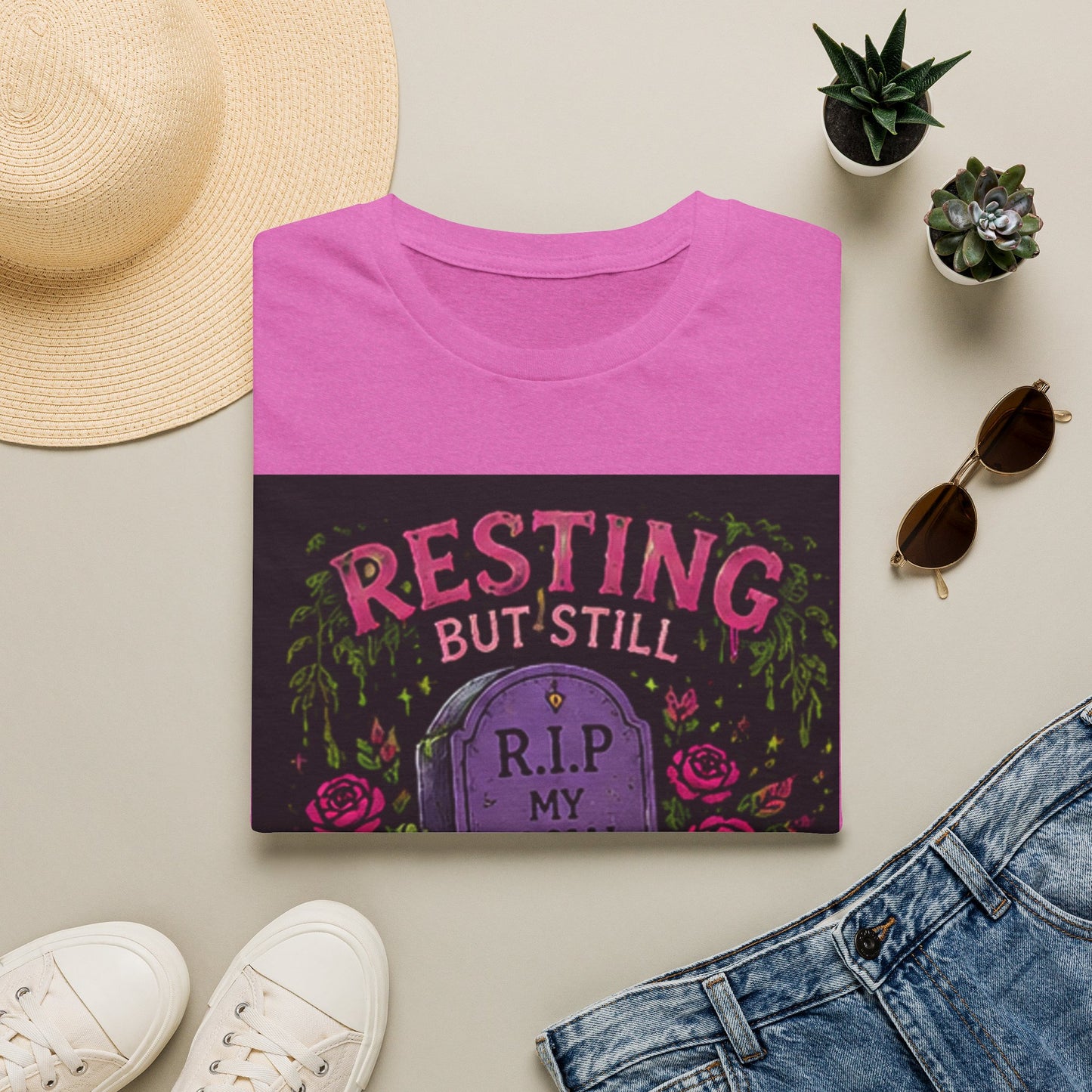 Resting But Still Investigating T-Shirt — Funny Halloween Graveyard Tee